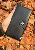 Tri-Fold Pure Leather Long Wallet